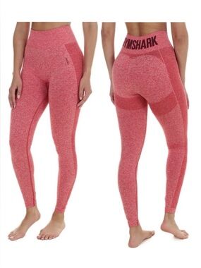 Gymshark Flex High Waisted Legging in Flame Marl Red/Claret